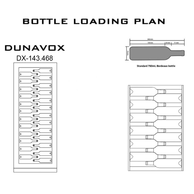 Dunavox DX-143.468B 嵌入式 酒櫃 143瓶