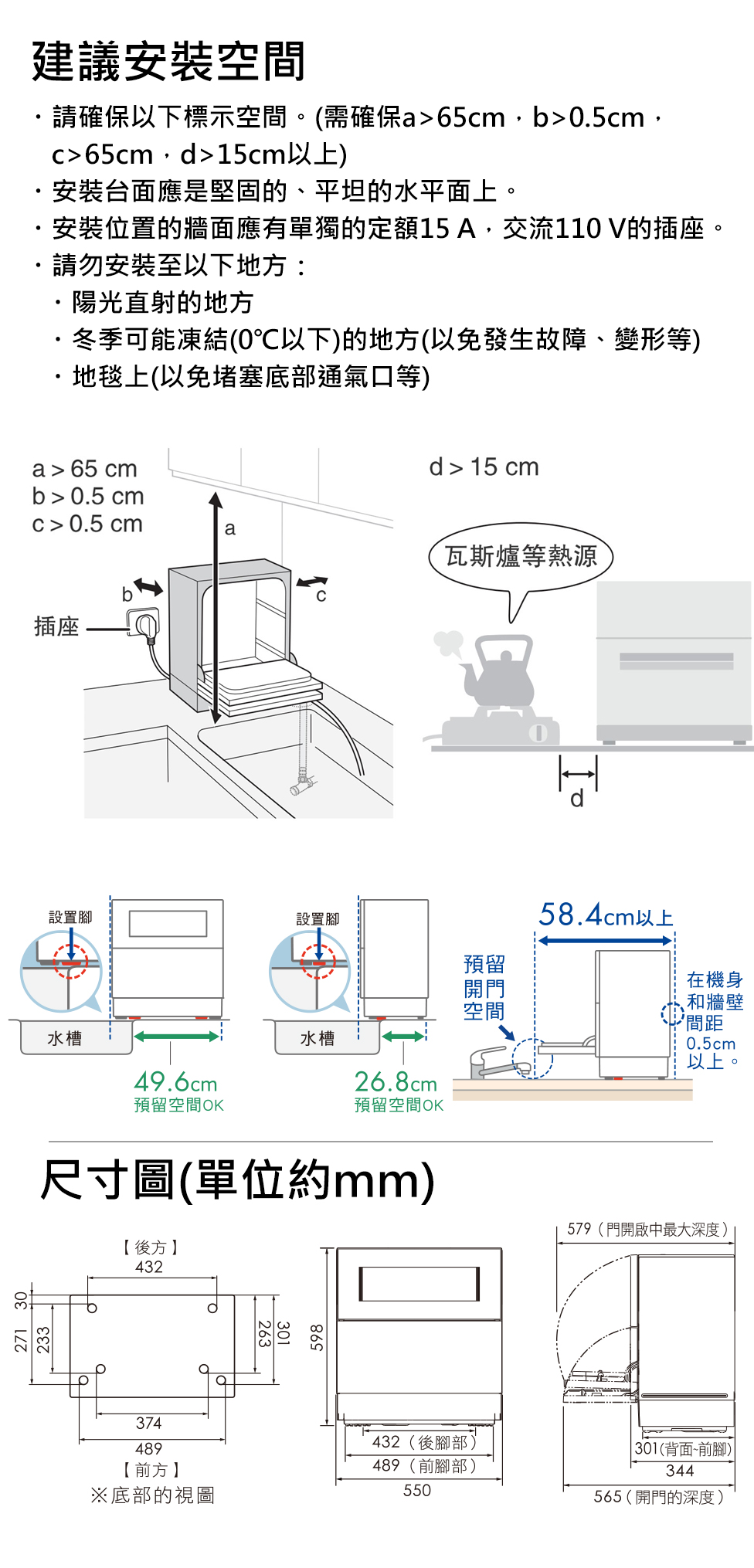 安裝尺寸