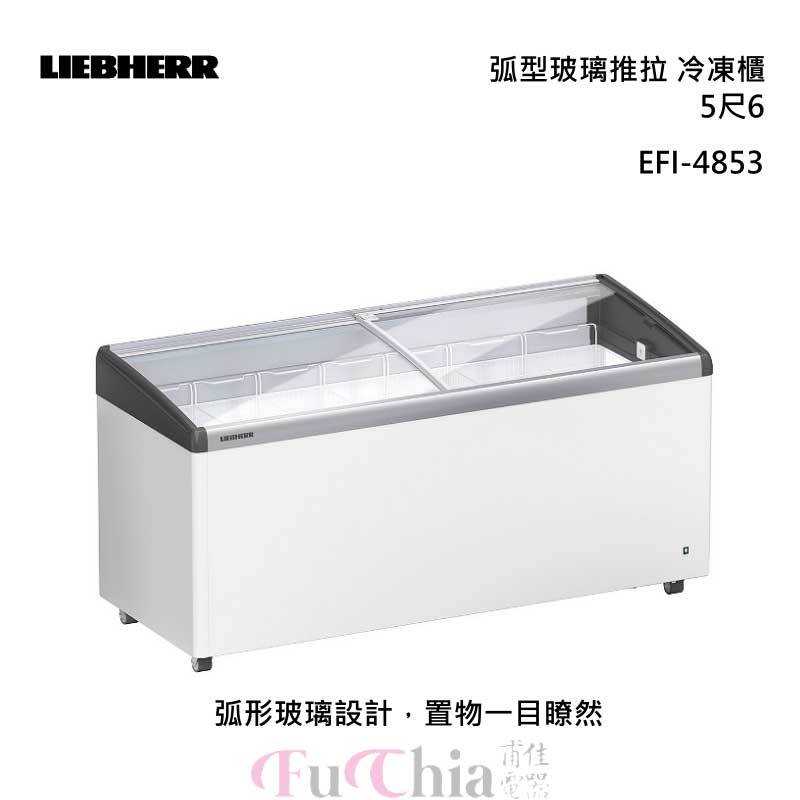 LIEBHERR EFI-4853 弧型玻璃推拉 5尺6(356L) 冷凍櫃 附LED燈
